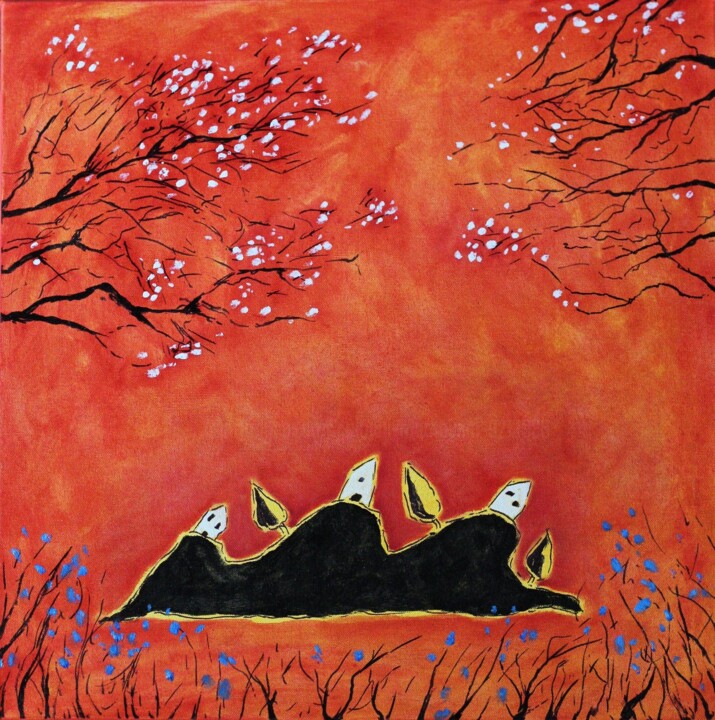 Painting titled "La primavera ritorn…" by Gianni Mantovani, Original Artwork, Acrylic Mounted on Wood Stretcher frame