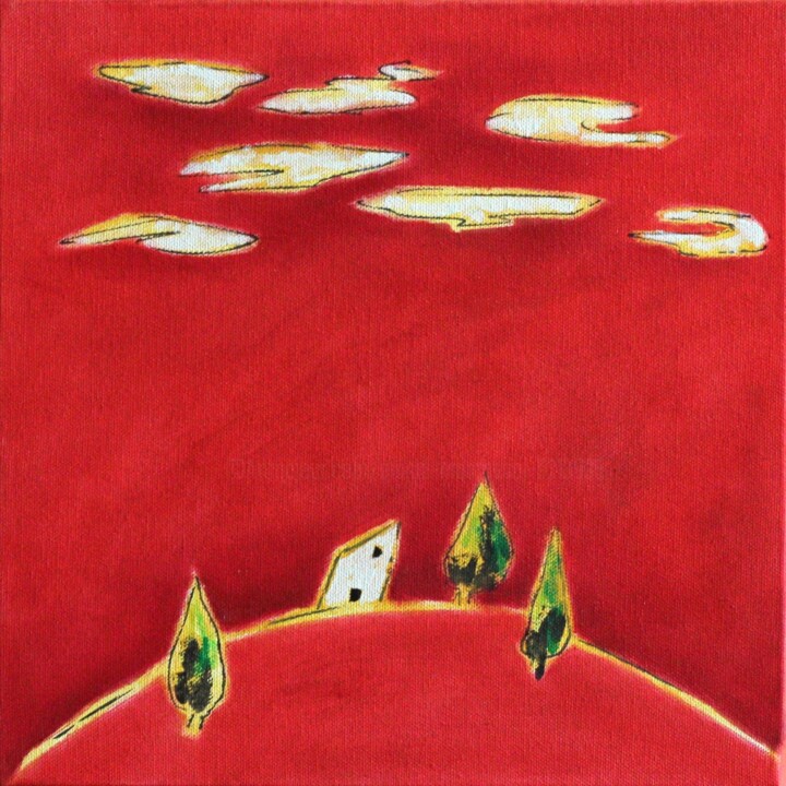 Painting titled "Le bianche nuvole g…" by Gianni Mantovani, Original Artwork, Acrylic Mounted on Wood Stretcher frame