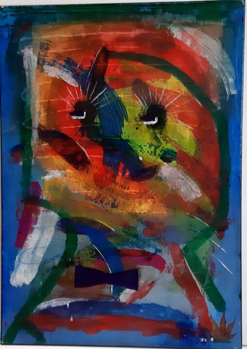 le chien clown 绘画, 27.6x19.7 in