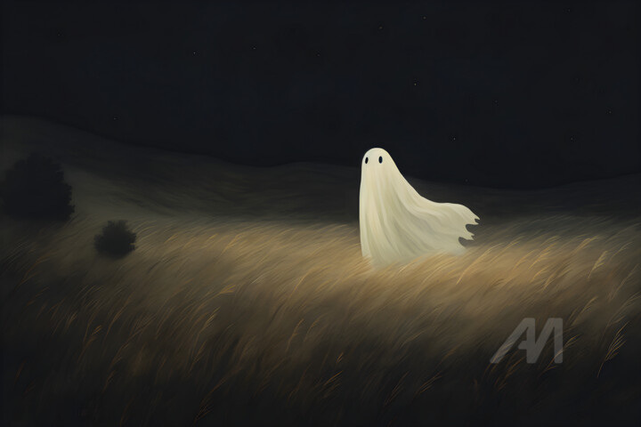 Ghost in the night field - Fantôme dans le champ de la nuit 数字艺术
