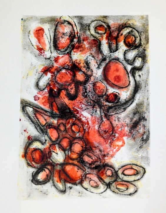 Empreintes rouges et noires 印花与版画, 11.7x8.3 in