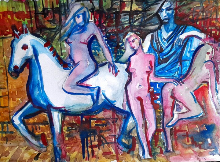 God of sex 绘画, 11.7x16.5 in