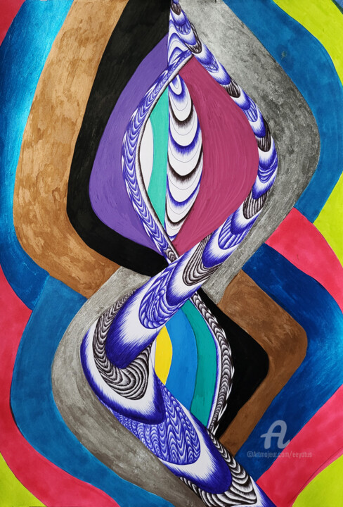 Drawing titled "Death Elemental Spi…" by Eeyatus, Original Artwork, Ballpoint pen Mounted on Cardboard