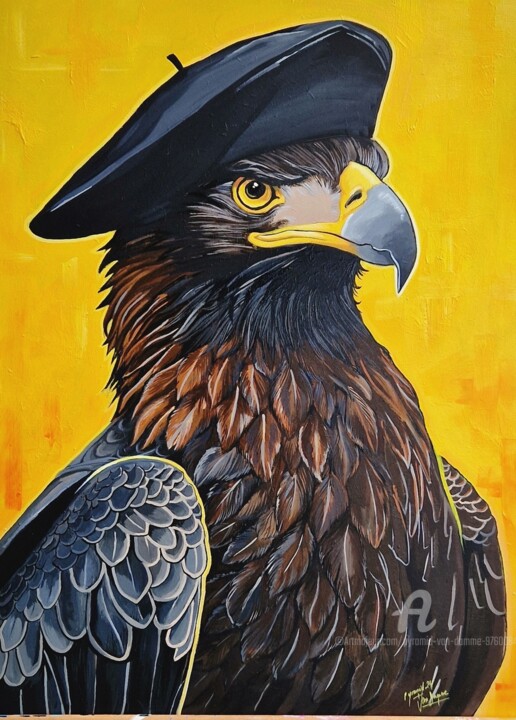 Arrano beltza Painting, 25.6x15.8 in