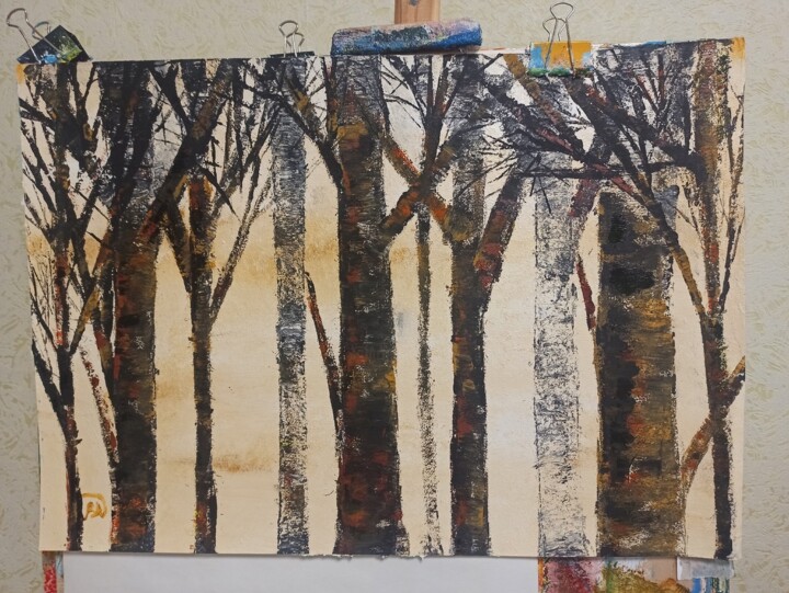 Гнала весна в деревьях соки 绘画, 16.5x23.6 in