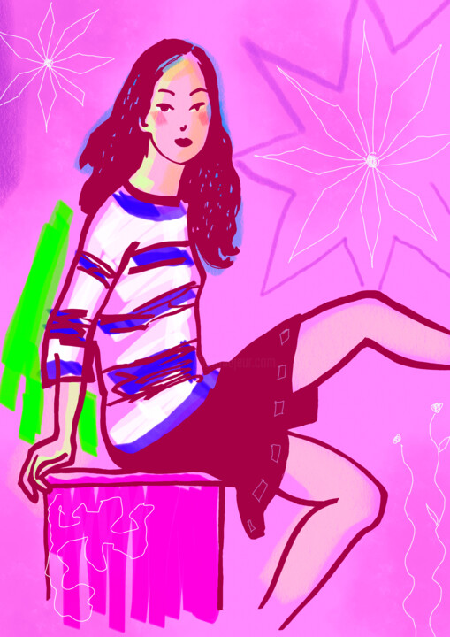 Digital Arts titled "Girl_d00013" by Margarita Felis, Original Artwork, 2D Digital Work