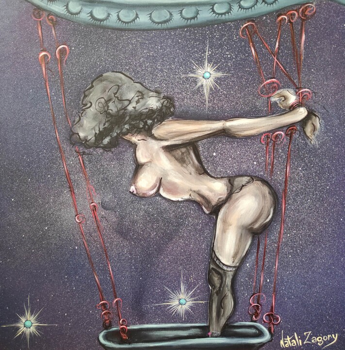 Pintura intitulada "Where am i flying?" por Natali Zagory, Obras de arte originais, Acrílico