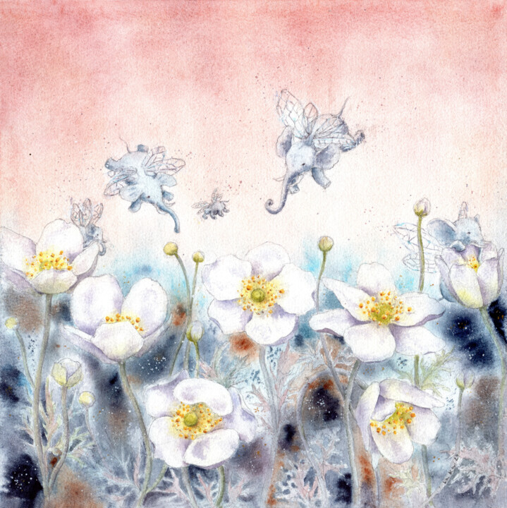 Looking Glass Insects 绘画, 10.6x10.6 in