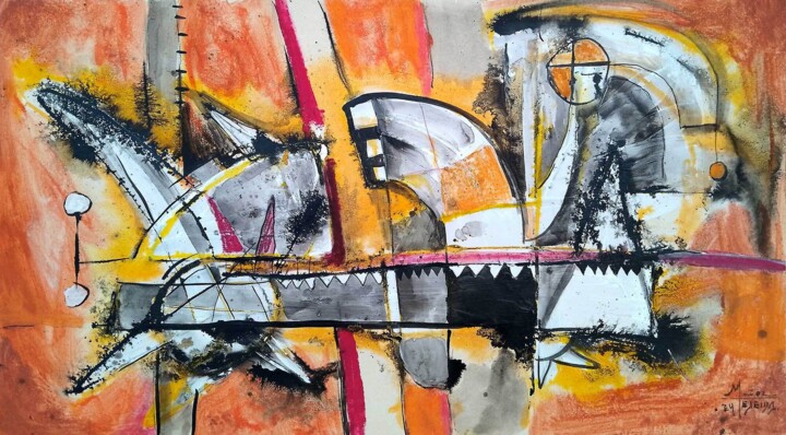 Vigilantes II 绘画, 13.8x24.6 in