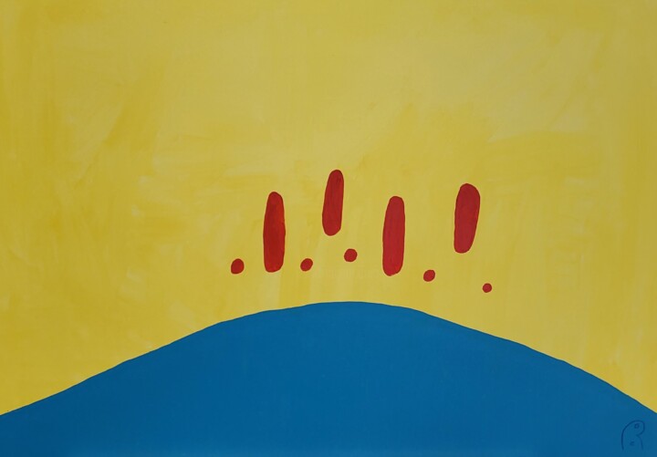 Painting titled "Walking on the moon…" by Jan Theuninck, Original Artwork, Acrylic