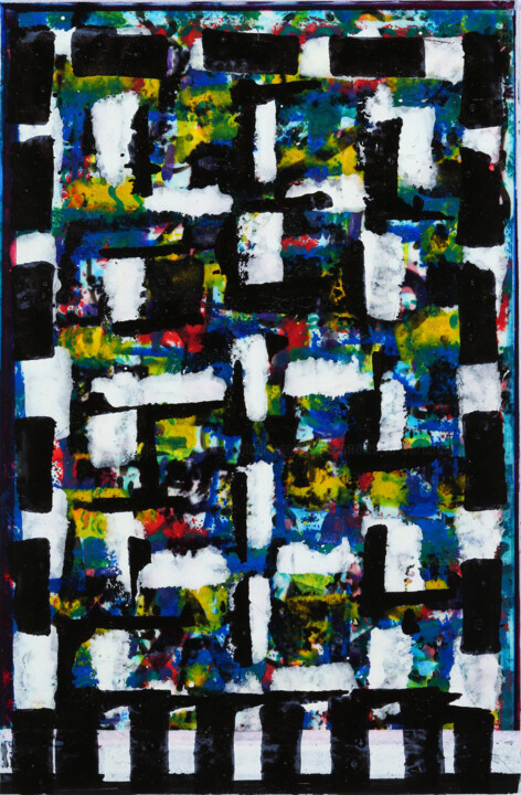 Peinture intitulée "White and Black mat…" par Jasimax Corral Moreno, Œuvre d'art originale, Gouache Monté sur Panneau de bois