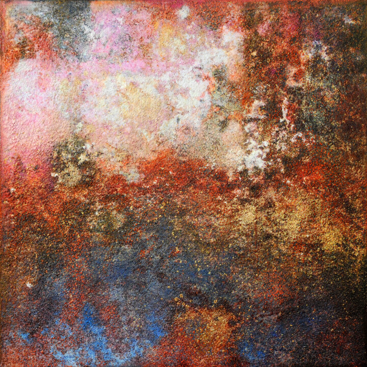 Pink golden Galaxy 绘画, 39.4x39.4 in