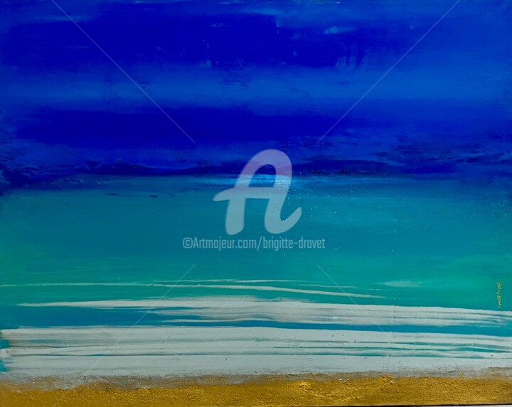 Peinture intitulée "A beach in paradise" par Brigitte Dravet, Œuvre d'art originale, Acrylique Monté sur Châssis en bois