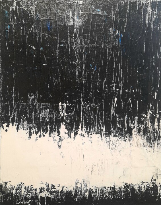 "White in the night" 绘画, 19.7x15.8 in