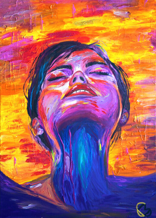 Canvas painting 'Magma de Emociones' 绘画, 27.6x19.7 in
