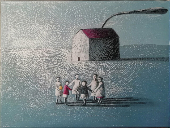 Painting titled "Girotondo" by Barbara Ruzziconi, Original Artwork, Acrylic