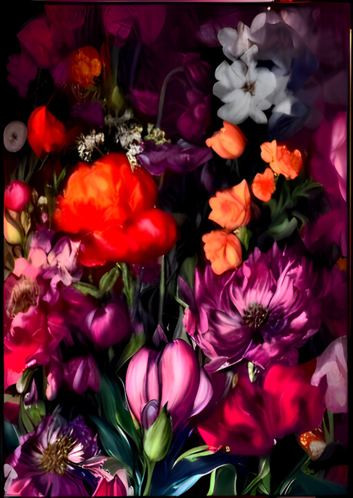 Pintura titulada "Blooming Bright" por Leila Khamchieva, Obra de arte original, Acrílico Montado en Bastidor de camilla de m…