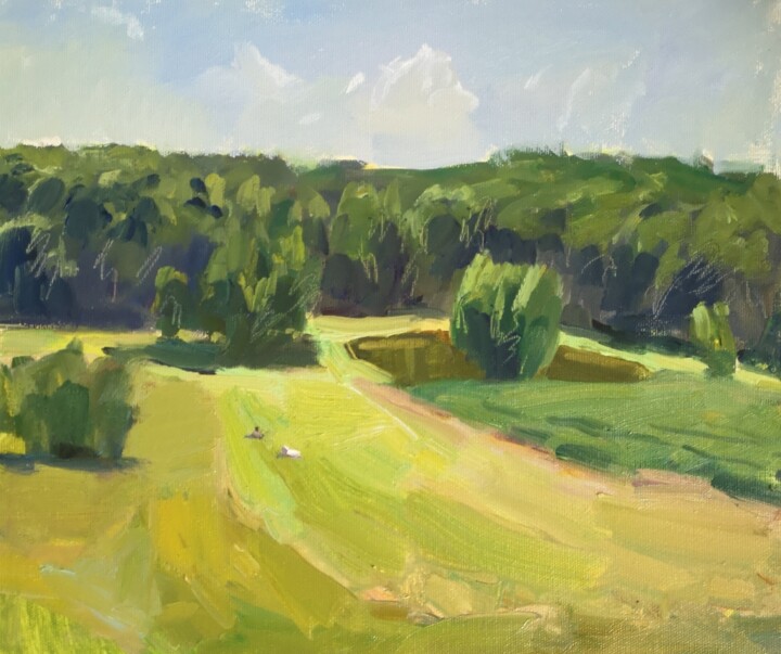 Chaleur de juillet. Étude. Painting, 11.8x13.8 in