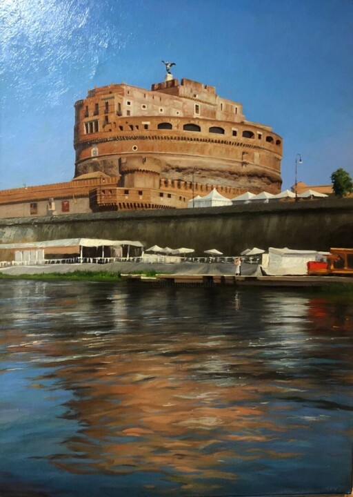 Rome. Castle of the Holy Angel Malarstwo, 39,4x27,6 in