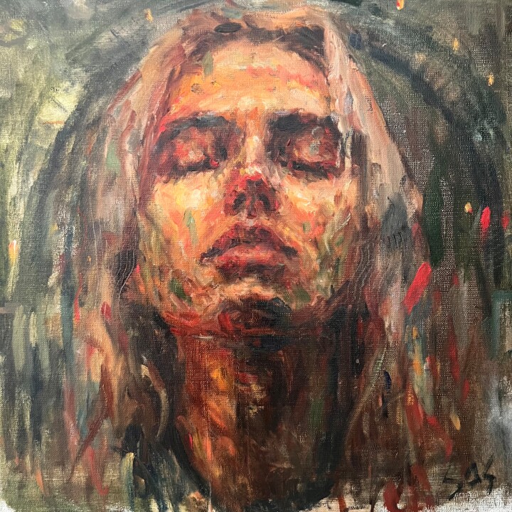 Listen to the silence 绘画, 15.8x15.8 in