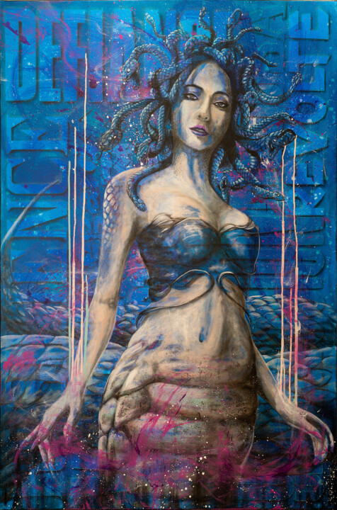 MÉDUSA : QUAND LA PUISSANCE DE L’AMOUR NOUS LAISSE DE MARBRE 绘画, 59.1x39.4 in