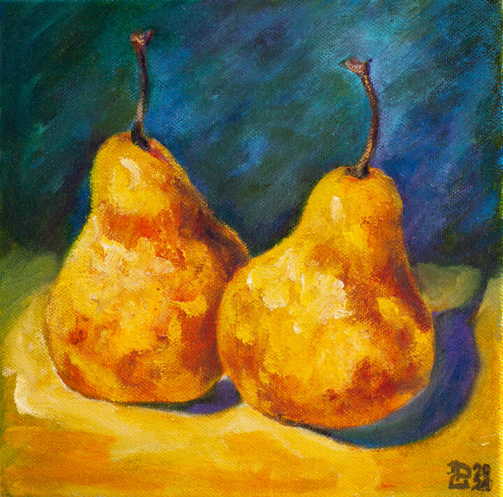 Two pears 绘画, 7.9x7.9 in
