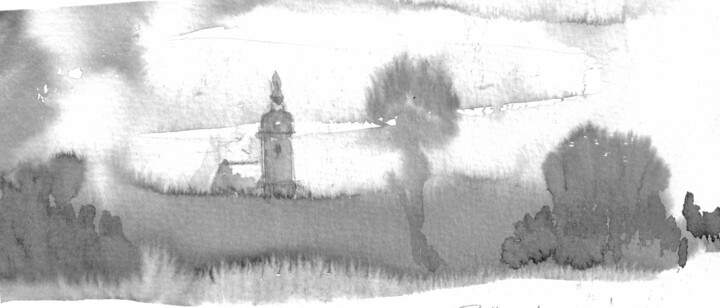Vreta cloister, winter Ζωγραφική, 4,7x8,3 in