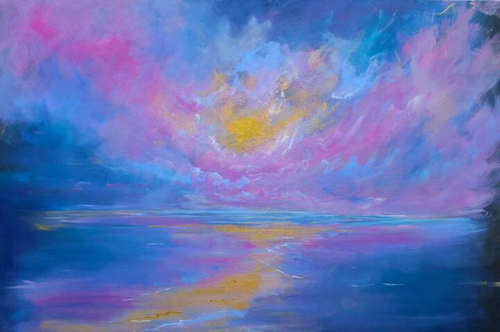 Malerei mit dem Titel "Sea of Dreams" von Sophia Kühn, Original-Kunstwerk, Acryl Auf Keilrahmen aus Holz montiert