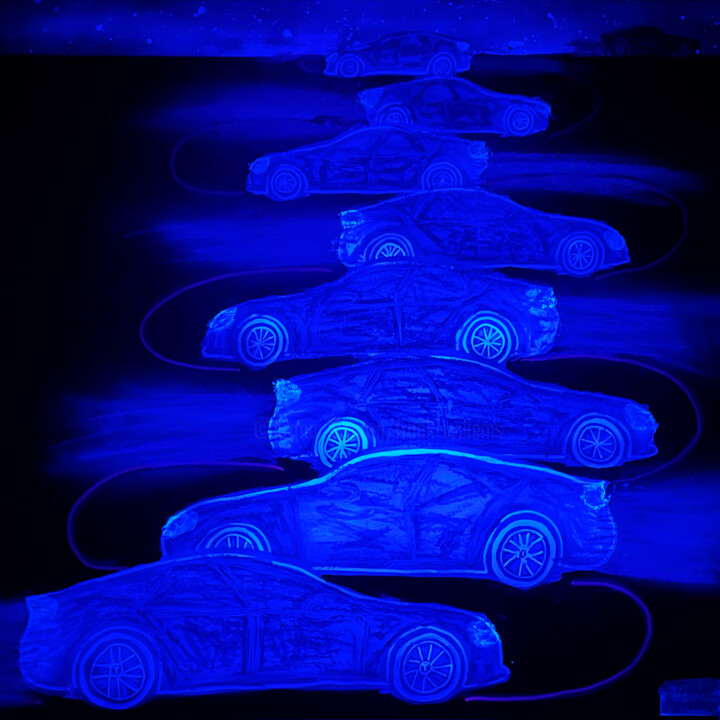 BLUE TESLA 绘画, 24x24 in
