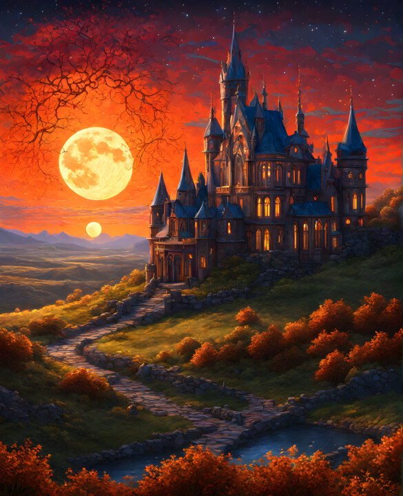 Église sous le Coucher de Soleil Digital Arts