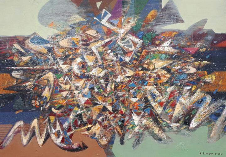 Attack 绘画, 27.6x39.4 in