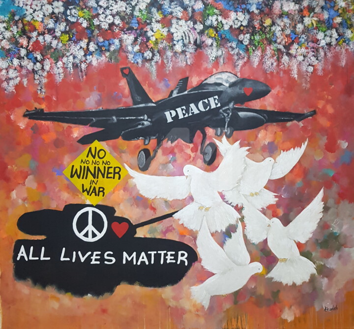 No All Out War 绘画, 57.5x61.8 in