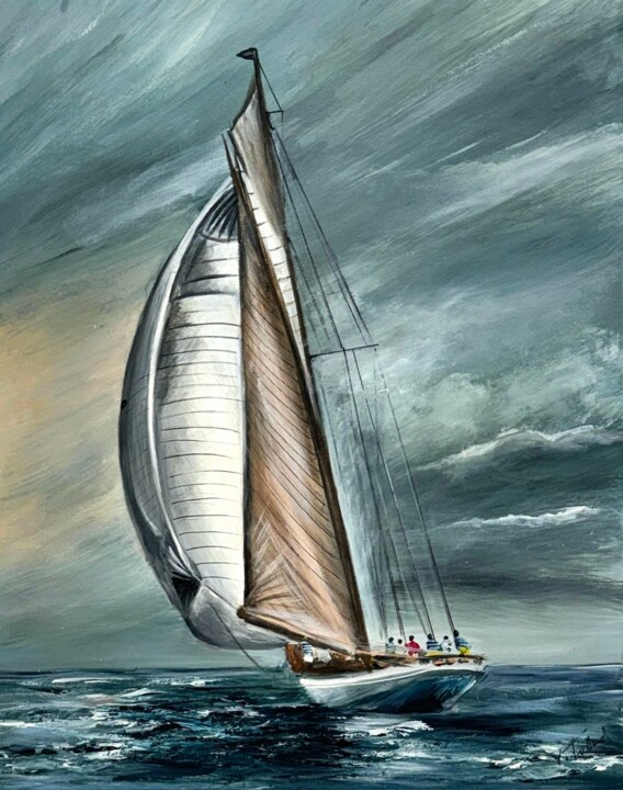 Course en solitaire Pittura, 11,8x9,5 in
