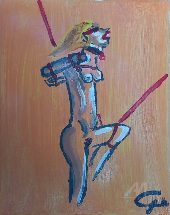 Painting "Soulevée" 绘画, 11.8x9.5 in