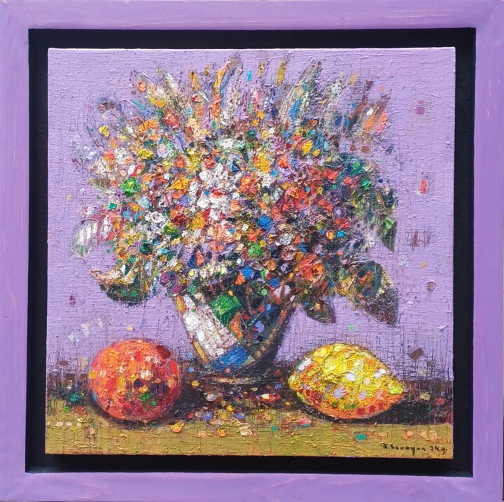Kaleidoscope Bouquet 绘画, 15.8x15.8 in