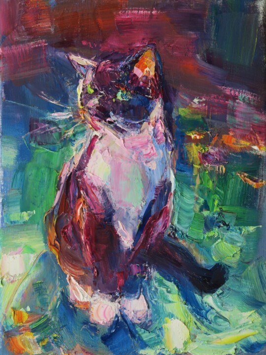 Chat coloré XII 绘画, 15.8x11.8 in