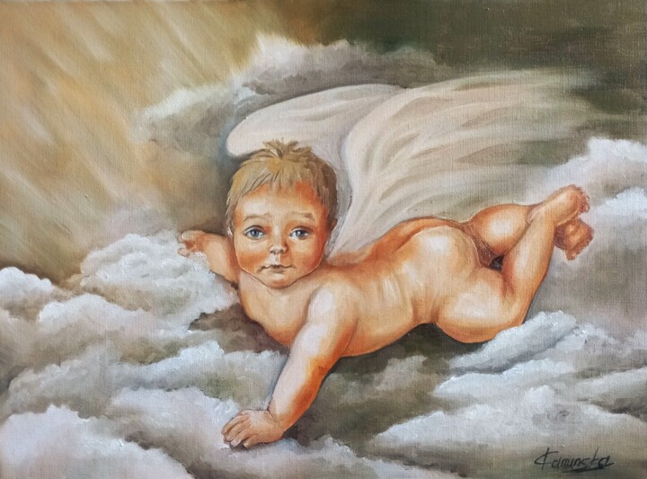 child in the painting "Unearthly" Картина, 11,8x15,8 in