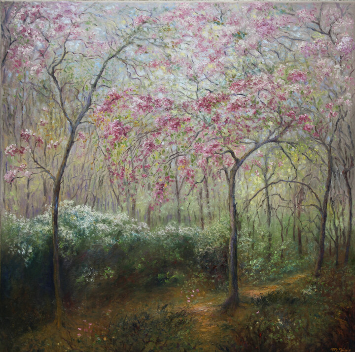 "A SACRED SPACE" başlıklı Tablo Moaso Aier tarafından, Orijinal sanat, Petrol Ahşap Sedye çerçevesi üzerine monte edilmiş