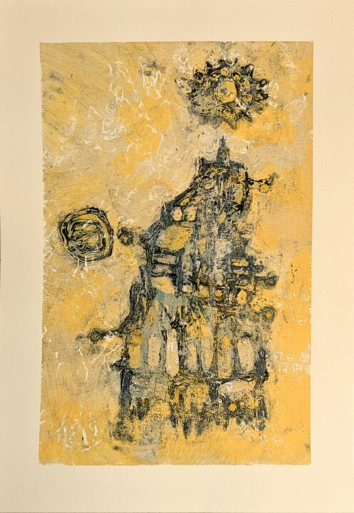 Empreinte jaune bleu 印花与版画, 16.5x11.7 in