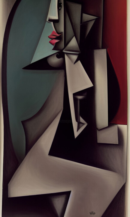 Fragments of grace: a cubist portrait 绘画, 52.4x31.5 in