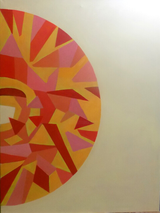 Peinture intitulée "Grand Soleil de l'e…" par Kader Boutahra, Œuvre d'art originale, Acrylique Monté sur Châssis en bois