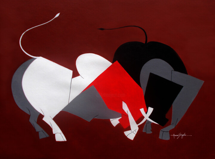 Confrontation 绘画, 27x36 in