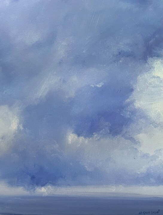 Monochrome In Blue 2 - Into The Blue Sky 绘画, 20x16 in