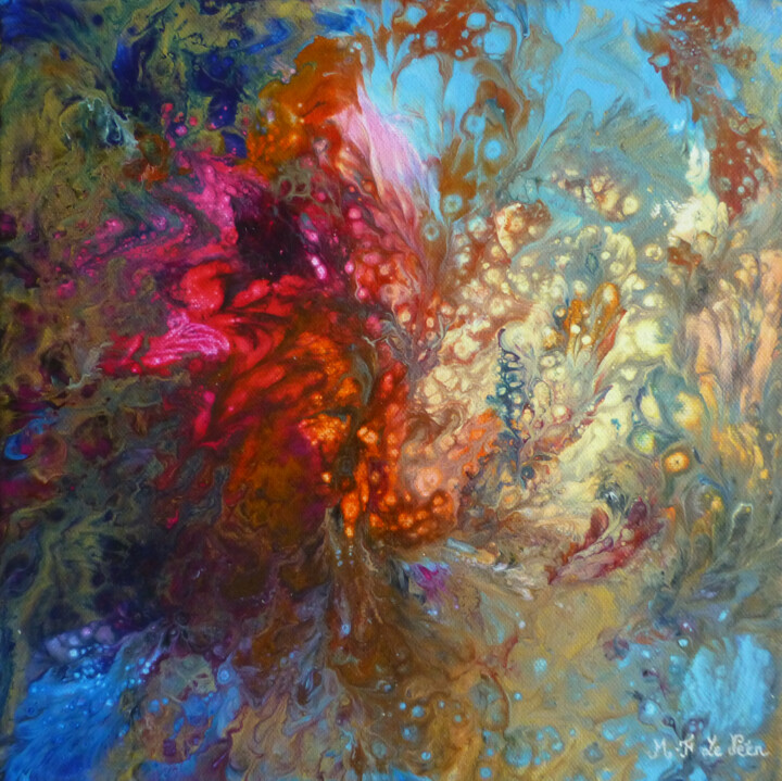 Schilderij getiteld "Couleurs tapisserie…" door Marie-Françoise Le Néen, Origineel Kunstwerk, Acryl