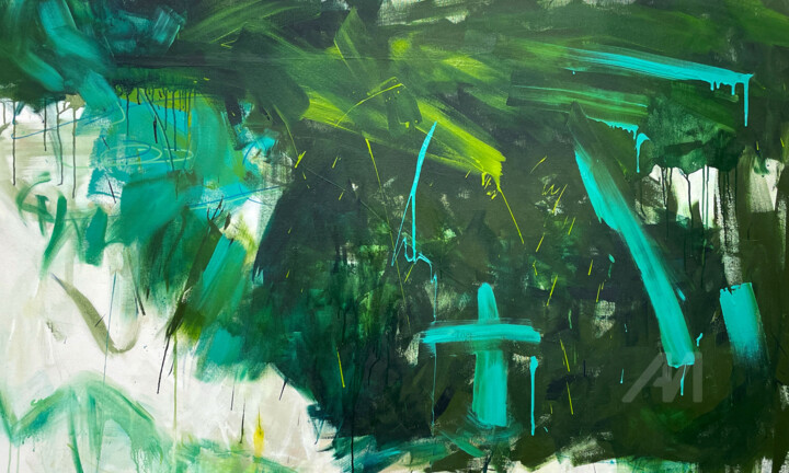 Counting Green 绘画, 35.4x59.1 in