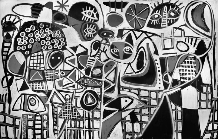 Improvisación 6 Serie La Caja Negra 绘画, 86.6x129.9 in