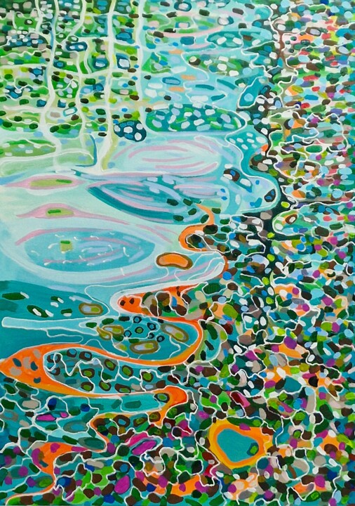 Water Reflection / 70 X 50 X 3 cm Pintura, 27,6x19,7 in