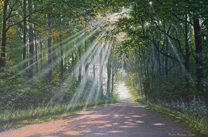 Sunlit Path Painting, 23.6x35.4 in