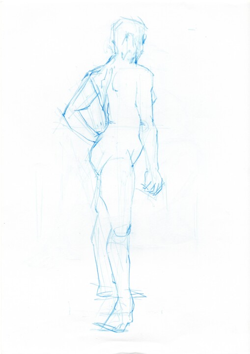 Déesses Grec Drawing, 16.5x11.7 in