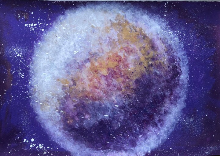 Сфера Кристалл Фиолет 绘画, 11.6x16.5 in